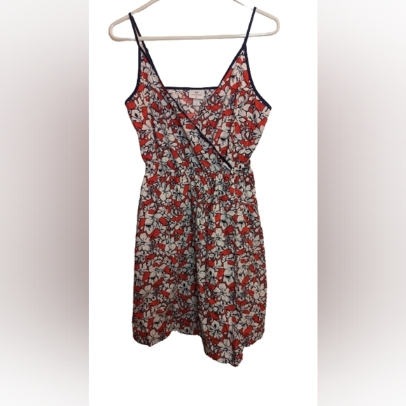 EUC Vineyard Vines for Target floral mini dress adjustable thin tank straps ruch - Picture 1 of 10